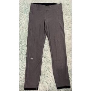 Under Armour Athletic Leggings Sz Small Gray Cropped Compression Workout Womens